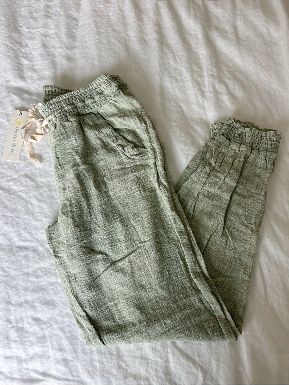 Ocean drive green gauze joggers